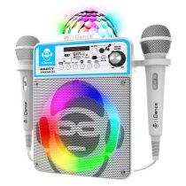 detska-byala-karaoke-tonkolona-9-v-1-s-dva-mikrofona-i-aksesoari-idance-3449543